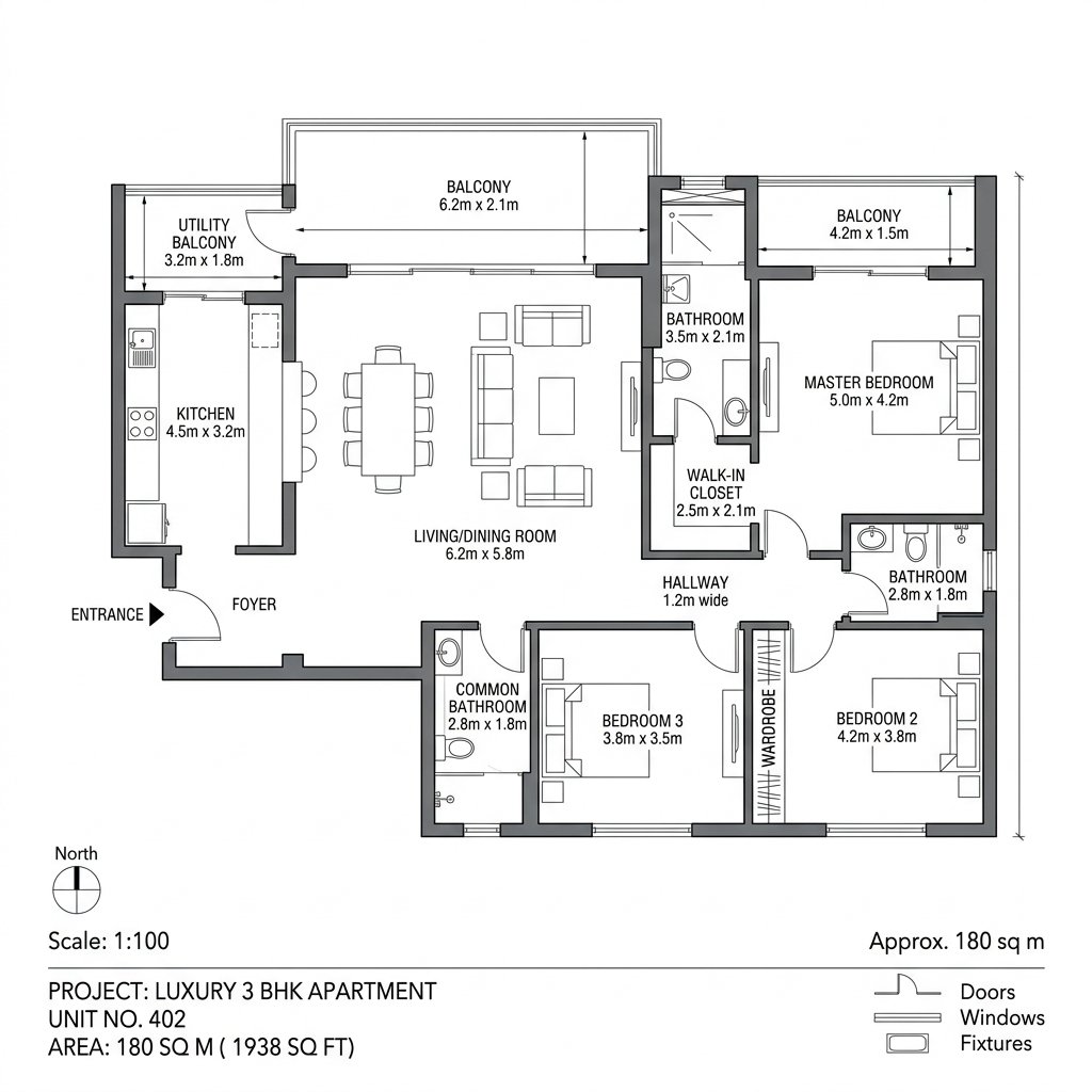 2 BHK Floor Plan